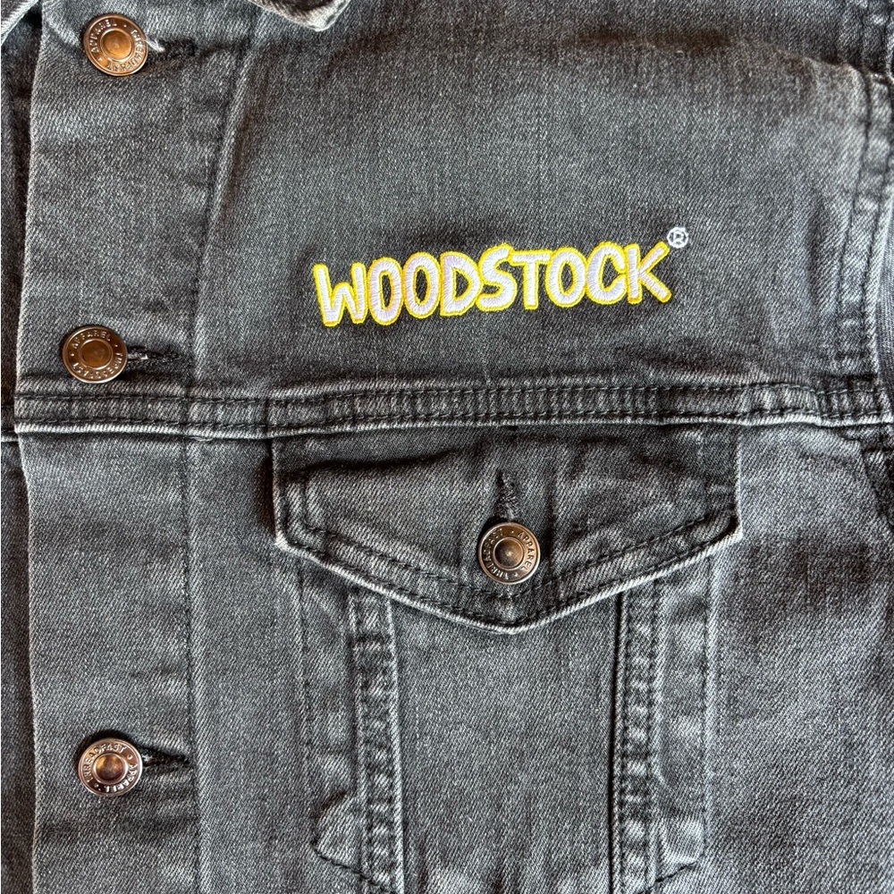 Woodstock Gray/black Denim Jacket. Worn once